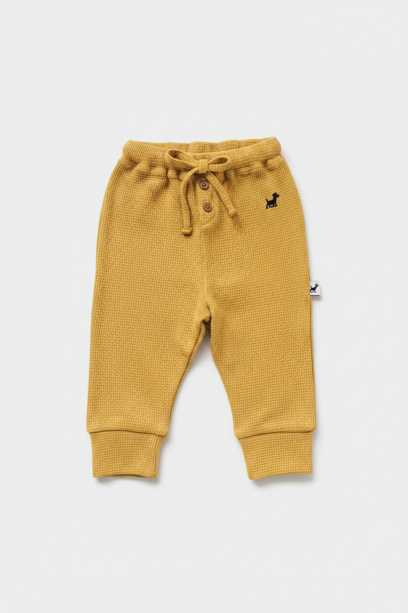 Adjustable Fit Waffle Pants in Honey