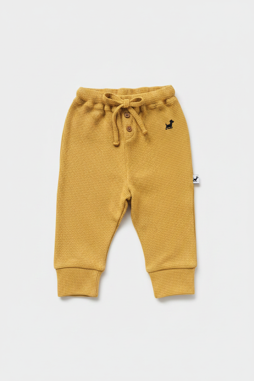 Adjustable Fit Waffle Pants in Honey